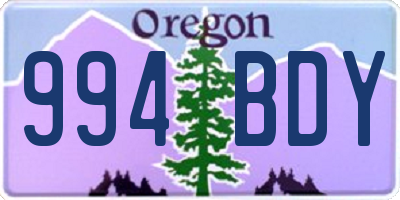 OR license plate 994BDY