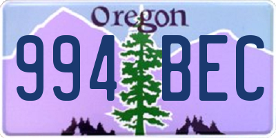 OR license plate 994BEC