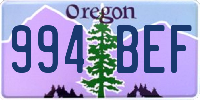 OR license plate 994BEF