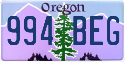 OR license plate 994BEG