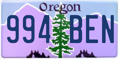 OR license plate 994BEN
