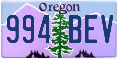 OR license plate 994BEV