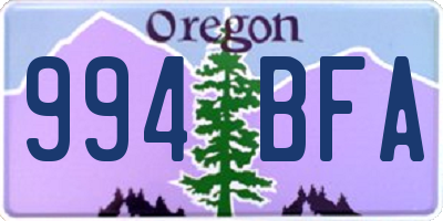OR license plate 994BFA