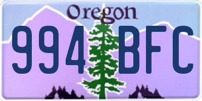 OR license plate 994BFC