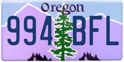 OR license plate 994BFL