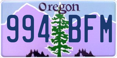 OR license plate 994BFM