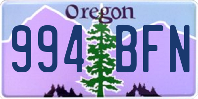 OR license plate 994BFN
