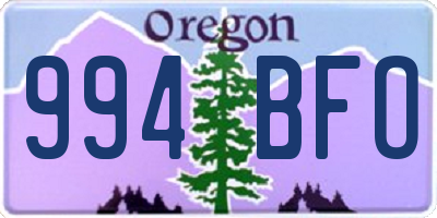 OR license plate 994BFO