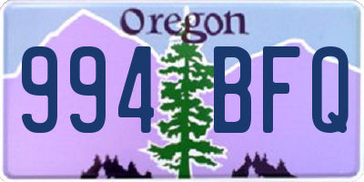 OR license plate 994BFQ