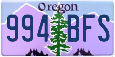 OR license plate 994BFS