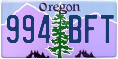 OR license plate 994BFT
