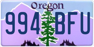 OR license plate 994BFU