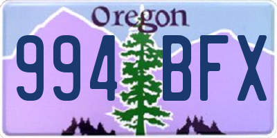 OR license plate 994BFX