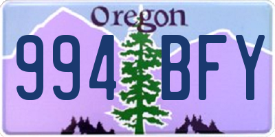 OR license plate 994BFY