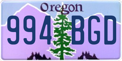 OR license plate 994BGD