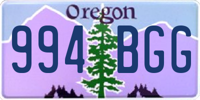 OR license plate 994BGG