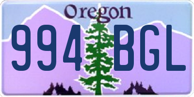 OR license plate 994BGL