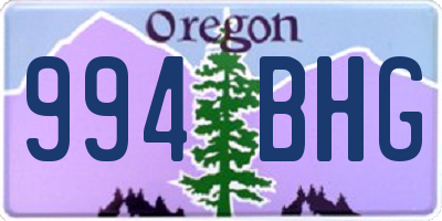 OR license plate 994BHG