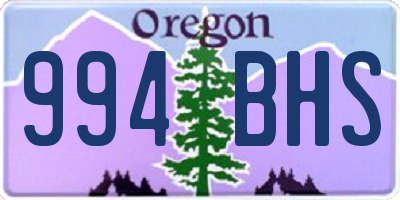 OR license plate 994BHS