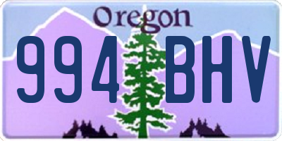 OR license plate 994BHV