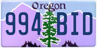 OR license plate 994BID