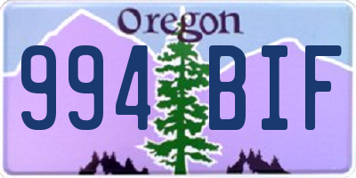 OR license plate 994BIF