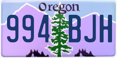 OR license plate 994BJH