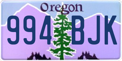 OR license plate 994BJK