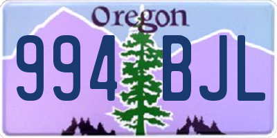 OR license plate 994BJL