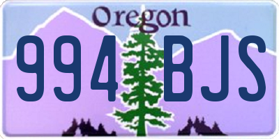 OR license plate 994BJS