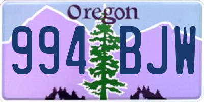 OR license plate 994BJW
