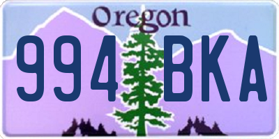 OR license plate 994BKA