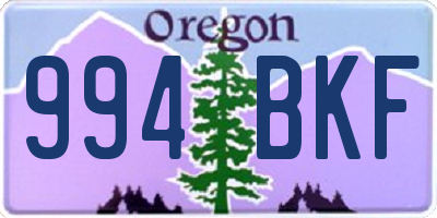 OR license plate 994BKF