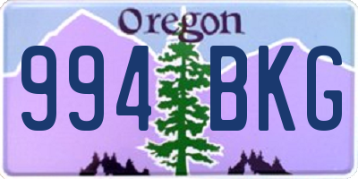 OR license plate 994BKG