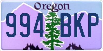 OR license plate 994BKP