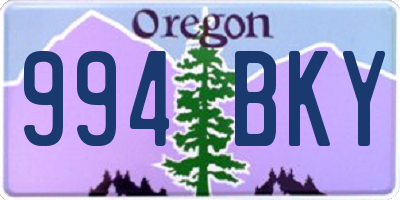 OR license plate 994BKY