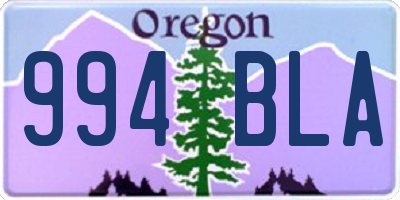 OR license plate 994BLA