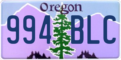 OR license plate 994BLC