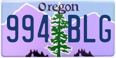 OR license plate 994BLG
