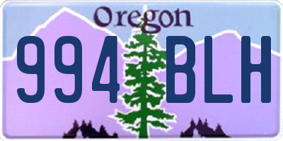 OR license plate 994BLH