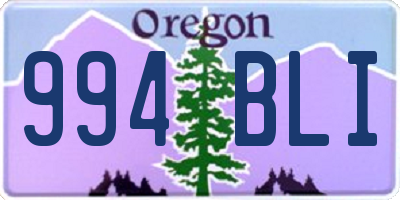 OR license plate 994BLI