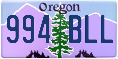 OR license plate 994BLL