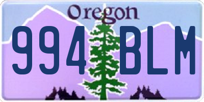 OR license plate 994BLM