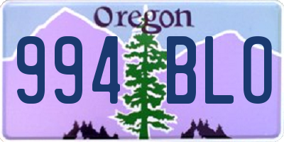 OR license plate 994BLO
