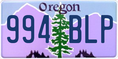 OR license plate 994BLP