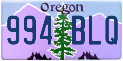 OR license plate 994BLQ