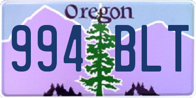 OR license plate 994BLT