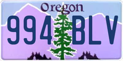 OR license plate 994BLV