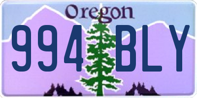 OR license plate 994BLY