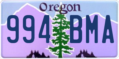 OR license plate 994BMA
